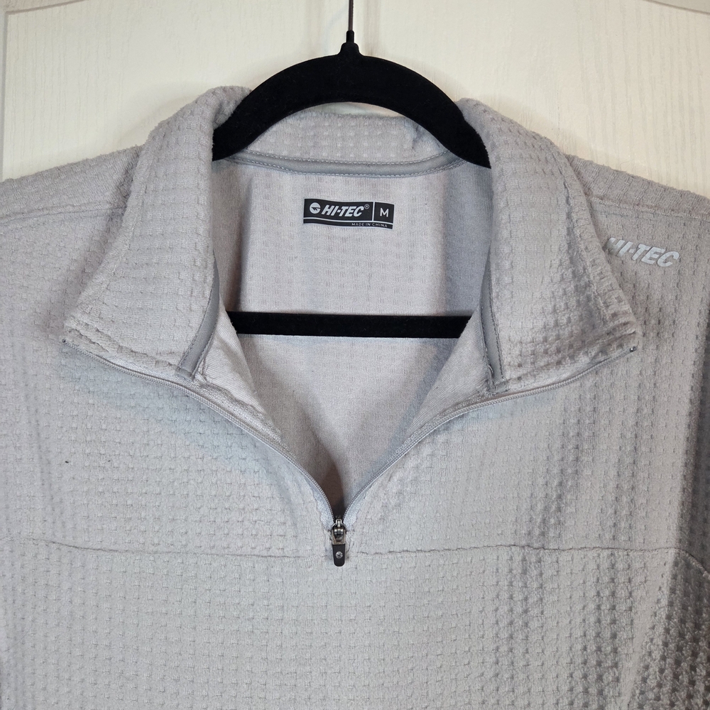 Hi-Tec Mens 1/4 Zip Gray Pullover Med Breathable Comfort Jacket - Picture 3 of 7